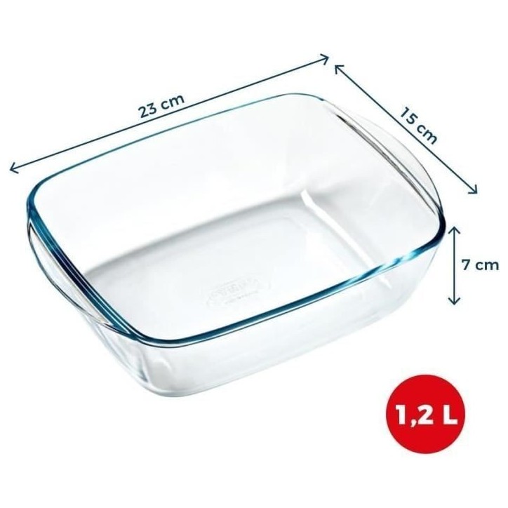 Plat air fryer - PYREX - 1450143 - Rectangulaire - En verre borosilicate - 23 x 15 cm Plat air fryer - PYREX - 1450143 - Rectangulaire - En verre borosilicate - 23 x 15 cm