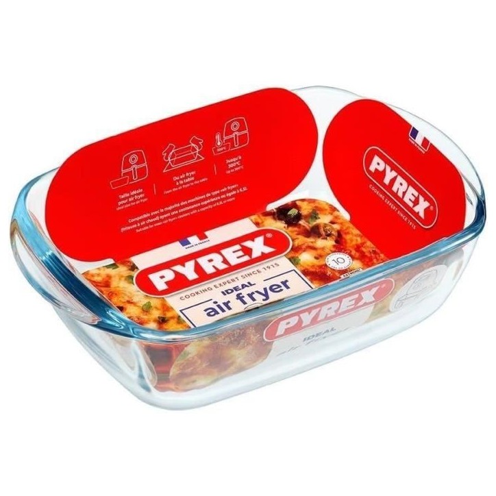 Plat air fryer - PYREX - 1450143 - Rectangulaire - En verre borosilicate - 23 x 15 cm Plat air fryer - PYREX - 1450143 - Rectangulaire - En verre borosilicate - 23 x 15 cm