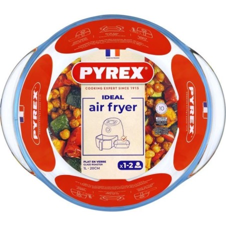 Plat air fryer - PYREX - 1450140 - Rond - En verre borosilicate - 20 c