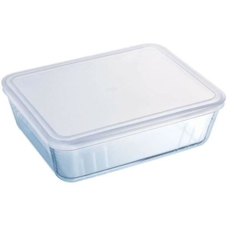 Boîte de conservation rectangulaire - PYREX - 1451004 - Couvercle en plastique - Verre borosilicate - 19 x 14 cm