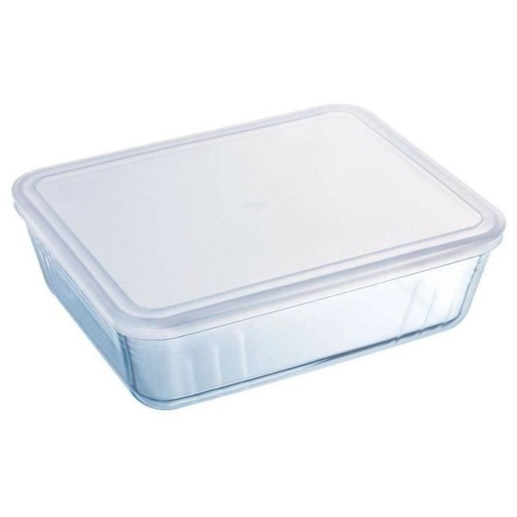 Boîte de conservation rectangulaire - PYREX - 1451004 - Couvercle en plastique - Verre borosilicate - 19 x 14 cm