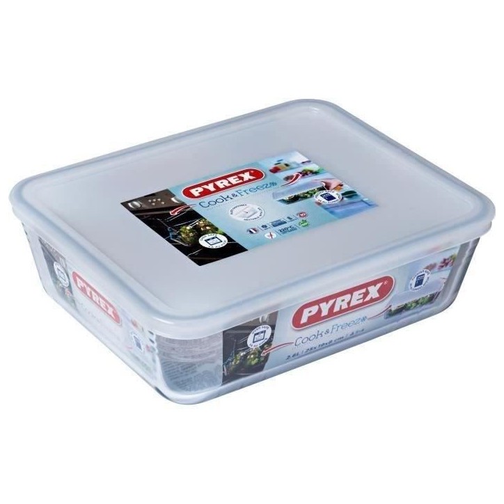 Boîte de conservation rectangulaire - PYREX - 1451006 - Couvercle en plastique - Verre borosilicate - 24 x 19 cm Boîte de conservation rectangulaire - PYREX - 1451006 - Couvercle en plastique - Verre borosilicate - 24 x 19 cm