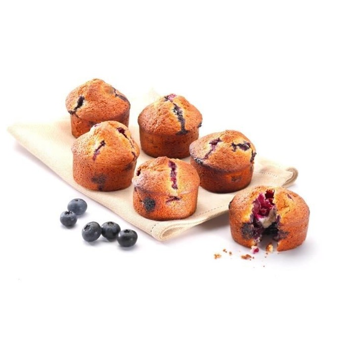 Moule a muffin - PYREX - 1452001 - Rond - En acier carbonne - Antiadhésif - 6 trous Moule a muffin - PYREX - 1452001 - Rond - En acier carbonne - Antiadhésif - 6 trous