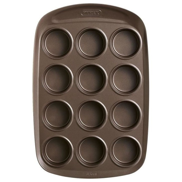 Moule a muffin - PYREX - 1452002 - En acier carbonne - Antiadhésif - 12 trous Moule a muffin - PYREX - 1452002 - En acier carbonne - Antiadhésif - 12 trous