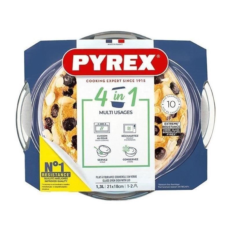 Cocotte - PYREX - 1450098 - Ronde - En verre borosilicate - 1,4 litres Cocotte - PYREX - 1450098 - Ronde - En verre borosilicate - 1,4 litres