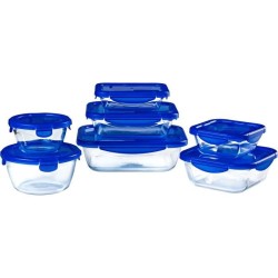 Lot de 7 Boîtes de conservation - PYREX - Cook & Go - Verre - Couverc