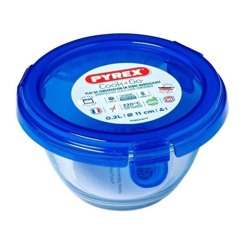 Boîte ronde avec couvercle - PYREX - 1451032 - 11 cm-200 ml - Cook & Boîte ronde avec couvercle - PYREX - 1451032 - 11 cm-200 ml - Cook &