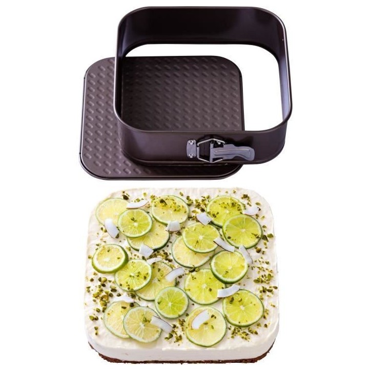 Moule a charniere - PYREX - 1452080 - Carré - En acier carbonne - Antiadhésif - 24 cm Moule a charniere - PYREX - 1452080 - Carré - En acier carbonne - Antiadhésif - 24 cm