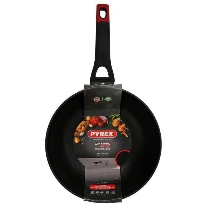 Wok - PYREX - 1455021 - En aluminium forgé - Antiadhésif - 28 cm - Sans PFAS Wok - PYREX - 1455021 - En aluminium forgé - Antiadhésif - 28 cm - Sans PFAS