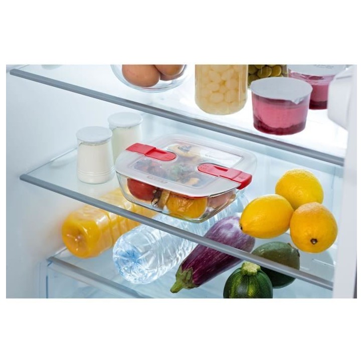 Lot de 3 lunch box - PYREX - Cook & Heat - Verre - Carré - Couvercle a valves vapeur spécial micro-onde - 1 L Lot de 3 lunch box - PYREX - Cook & Heat - Verre - Carré - Couvercle a valves vapeur spécial micro-onde - 1 L