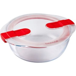 Lot de 3 lunch box - PYREX - Cook & Heat - Verre - Rond - Couvercle a