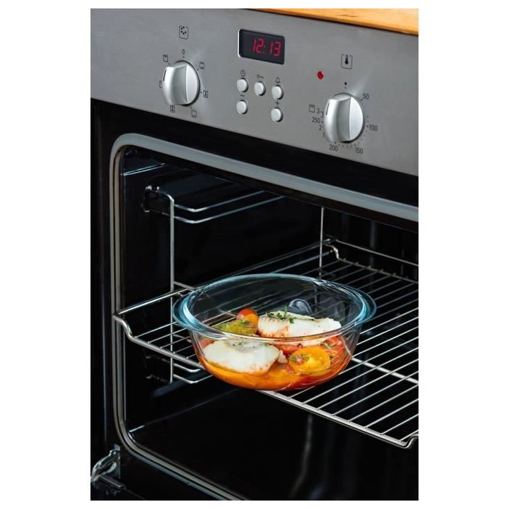 Lot de 3 lunch box - PYREX - Cook & Heat - Verre - Rond - Couvercle a valves vapeur spécial micro-onde - 1,1 L Lot de 3 lunch box - PYREX - Cook & Heat - Verre - Rond - Couvercle a valves vapeur spécial micro-onde - 1,1 L