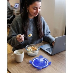 Lot de 3 Lunch Box - PYREX - Cook & Go - Verre - Rond - Couvercle herm