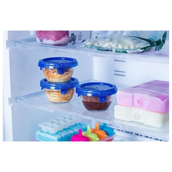Lot de 5 mini bols - PYREX - Cook & Go - Verre - Rond - Couvercle étanche - 0,2 L Lot de 5 mini bols - PYREX - Cook & Go - Verre - Rond - Couvercle étanche - 0,2 L
