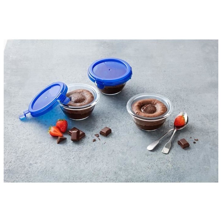 Lot de 5 mini bols - PYREX - Cook & Go - Verre - Rond - Couvercle étanche - 0,2 L Lot de 5 mini bols - PYREX - Cook & Go - Verre - Rond - Couvercle étanche - 0,2 L