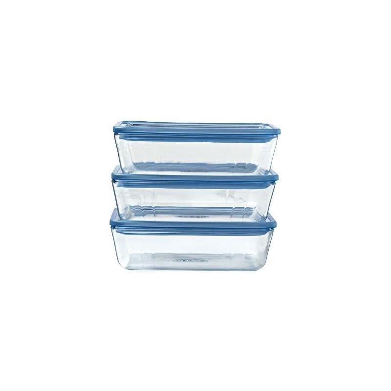 Lot de 3 Boîtes de conservation avec couvercle - PYREX - Zero Plastic Lot de 3 Boîtes de conservation avec couvercle - PYREX - Zero Plastic