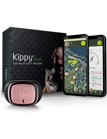 KIPPY - Collier GPS pour Chiens et Chats - Evo - 38 GR - Waterproof - Pink Petal