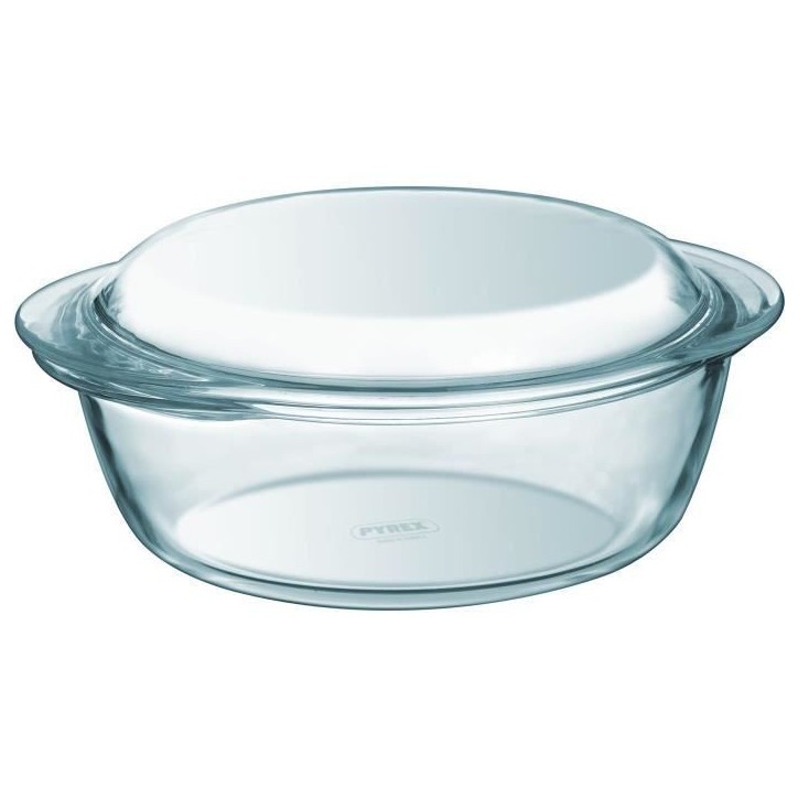Lot de 2 cocottes - PYREX - Verre - Rond - 1,6 L Lot de 2 cocottes - PYREX - Verre - Rond - 1,6 L