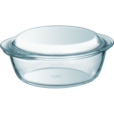Lot de 2 cocottes - PYREX - Verre - Rond - 1 L
