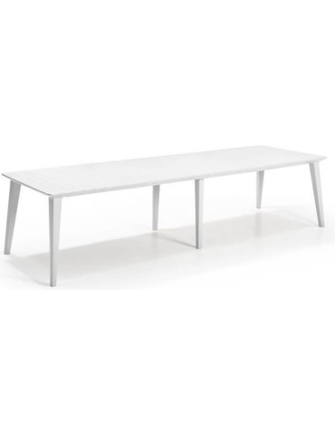 Table de jardin - rectangulaire - blanc - en résine - 8 a 10 personnes - Lima - Allibert by KETER
