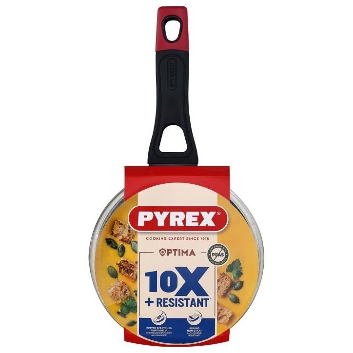 Casserole + couvercle - PYREX - 1455030 - Antiadhésif - 16 cm - Sans PFAS