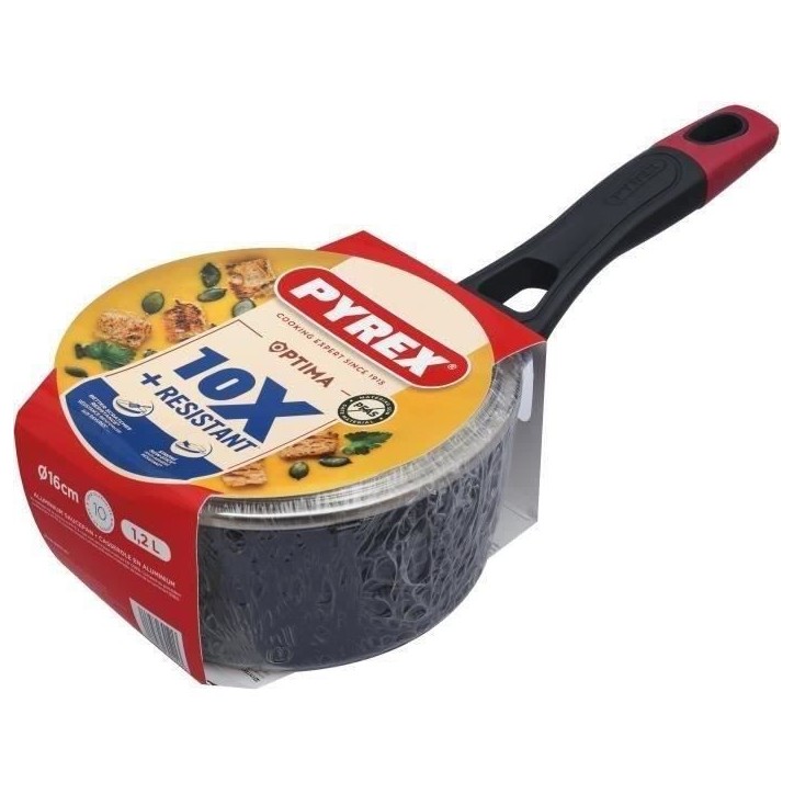 Casserole + couvercle - PYREX - 1455030 - Antiadhésif - 16 cm - Sans PFAS