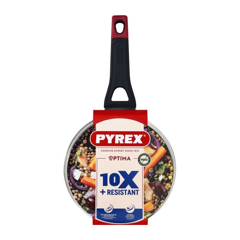 Casserole + couvercle - PYREX - 1455032 - Antiadhésif - 20 cm - Sans