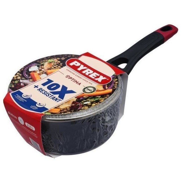 Casserole + couvercle - PYREX - 1455032 - Antiadhésif - 20 cm - Sans PFAS Casserole + couvercle - PYREX - 1455032 - Antiadhésif - 20 cm - Sans PFAS