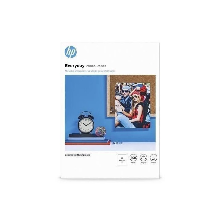 Papier photo brillant HP Everyday - 100 feuilles/A4/210 x 297 mm - Polyvalent 200 g/m² Papier photo brillant HP Everyday - 100 feuilles/A4/210 x 297 mm - Polyvalent 200 g/m²