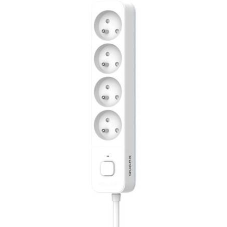 Multiprise - QUARX - 4 prises - Avec 3 ports USB, câble 1,5m