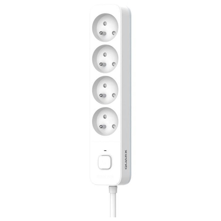 Multiprise - QUARX - 4 prises - Avec 3 ports USB, câble 1,5m