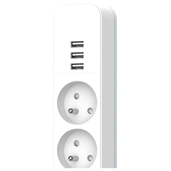 Multiprise - QUARX - 4 prises - Avec 3 ports USB, câble 1,5m