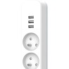 Multiprise - QUARX - 4 prises - Avec 3 ports USB, câble 1,5m
