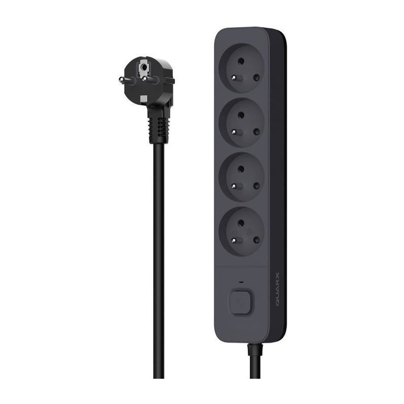 Multiprise - QUARX - 4 prises - Avec 3 ports USB, câble 1,5m Multiprise - QUARX - 4 prises - Avec 3 ports USB, câble 1,5m