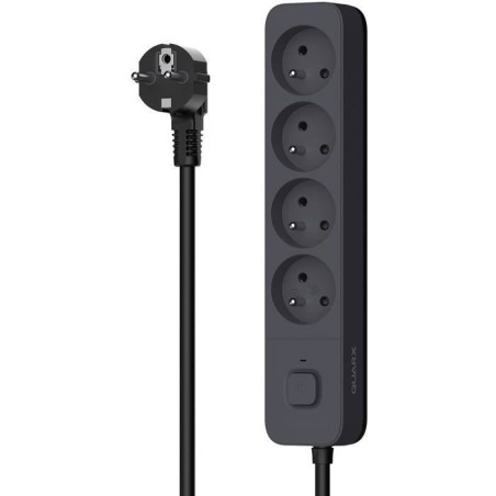 Multiprise - QUARX - 4 prises - Avec 3 ports USB, câble 1,5m
