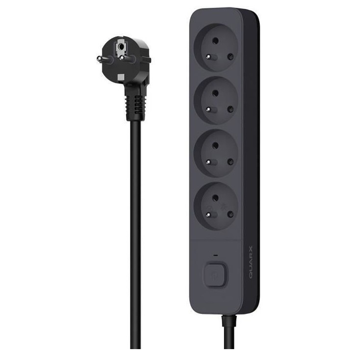Multiprise - QUARX - 4 prises - Avec 3 ports USB, câble 1,5m Multiprise - QUARX - 4 prises - Avec 3 ports USB, câble 1,5m