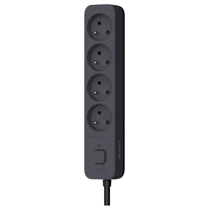 Multiprise - QUARX - 4 prises - Avec 3 ports USB, câble 1,5m Multiprise - QUARX - 4 prises - Avec 3 ports USB, câble 1,5m
