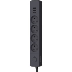 Multiprise - QUARX - 4 prises - Avec 3 ports USB, câble 3m