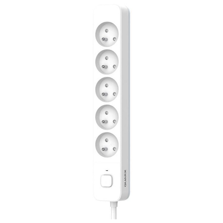 Multiprise - QUARX - 5 prises - Avec câble 3m, protection enfants Multiprise - QUARX - 5 prises - Avec câble 3m, protection enfants