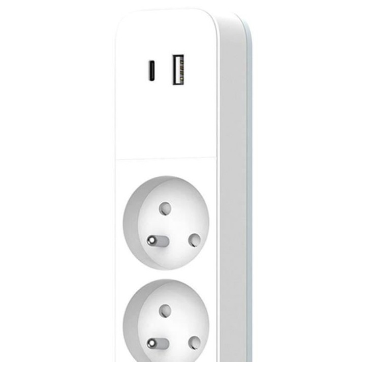 Multiprise - QUARX - 4 prises - Avec USB Type C et USB A, câble 1,5m Multiprise - QUARX - 4 prises - Avec USB Type C et USB A, câble 1,5m
