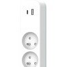Multiprise - QUARX - 4 prises - Avec USB Type C et USB A, câble 1,5m