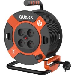 Enrouleur - QUARX - Bricolage - 40m, H07RN-F 3G 1,5mm², tambour méta
