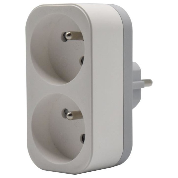 Biplite - QUARX - 2P 16A - Blanc et gris clair, conforme NF Biplite - QUARX - 2P 16A - Blanc et gris clair, conforme NF