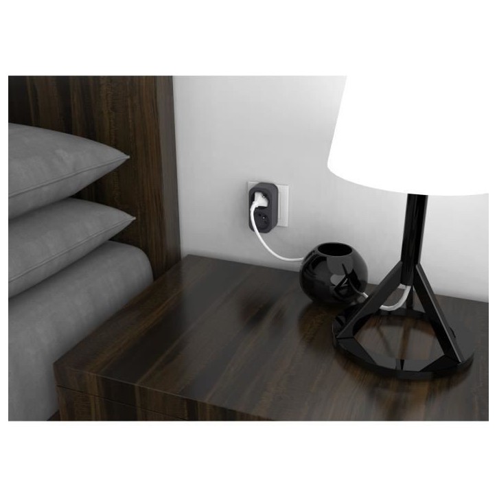 Biplite - QUARX - 2P 16A - Noir et gris anthracite, conforme NF Biplite - QUARX - 2P 16A - Noir et gris anthracite, conforme NF