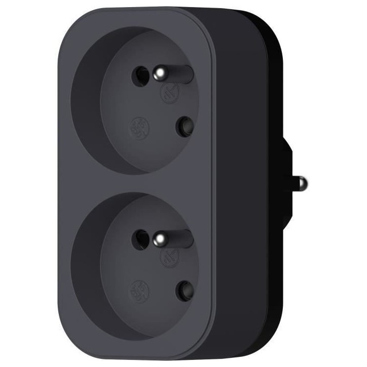 Biplite - QUARX - 2P 16A - Noir et gris anthracite, conforme NF Biplite - QUARX - 2P 16A - Noir et gris anthracite, conforme NF