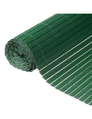 Canisse double face PVC vert foncé - NATURE - 1 x 3 m - 100% occultant - 1500 g/m²