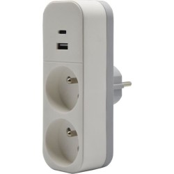 Biplite - QUARX - 2P 16A - Avec USB-A et USB-C, conforme NF