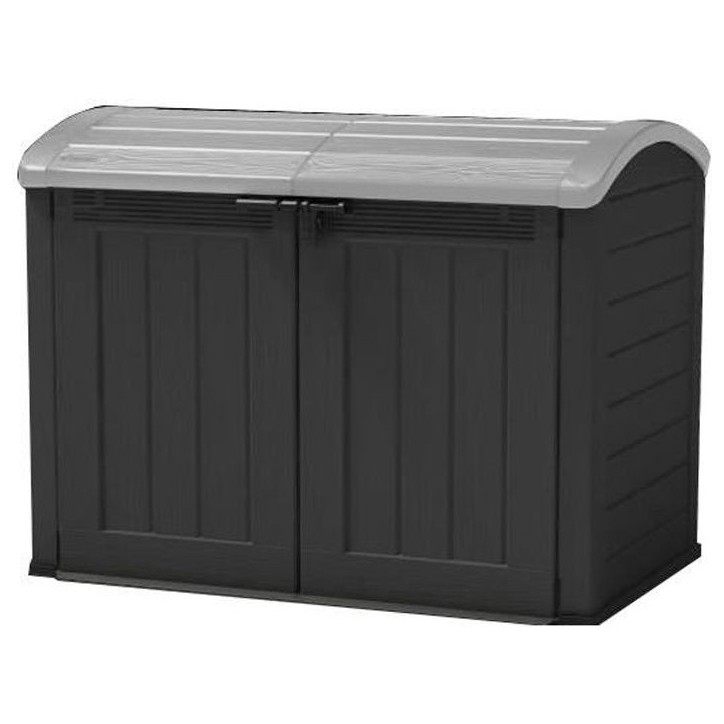 Coffre de rangement extérieur KETER en résine 2000 litres Noir et gris - Abri de stockage de jardin