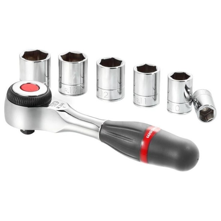 Coffret Cliquet 1/4 FACOM - R.360PACKPB (6 douilles 6 pans) - Clé a cliquet performante - Gris Coffret Cliquet 1/4 FACOM - R.360PACKPB (6 douilles 6 pans) - Clé a cliquet performante - Gris