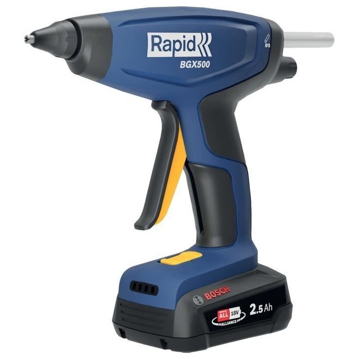 RAPID - BGX500 - Pistolet a colle a batterie 18V 900g/h - Pour colle chaude Ø12mm - Coffret (Boîte + batterie + chargeur) - 50 RAPID - BGX500 - Pistolet a colle a batterie 18V 900g/h - Pour colle chaude Ø12mm - Coffret (Boîte + batterie + chargeur) - 50